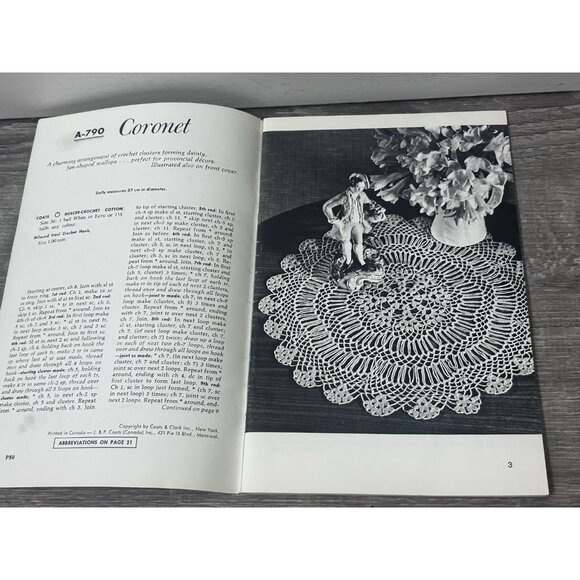 Priscilla Doilies Coats & Clarks Book #197 Knitting Pattern Booklet 1969 - Picture 2 of 3